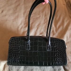 Green alligator embossed Furla bag